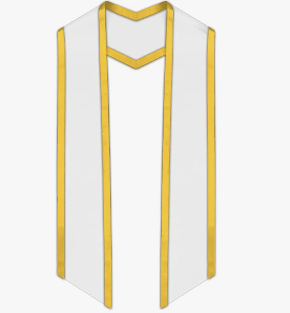 13 gold and white grad sash