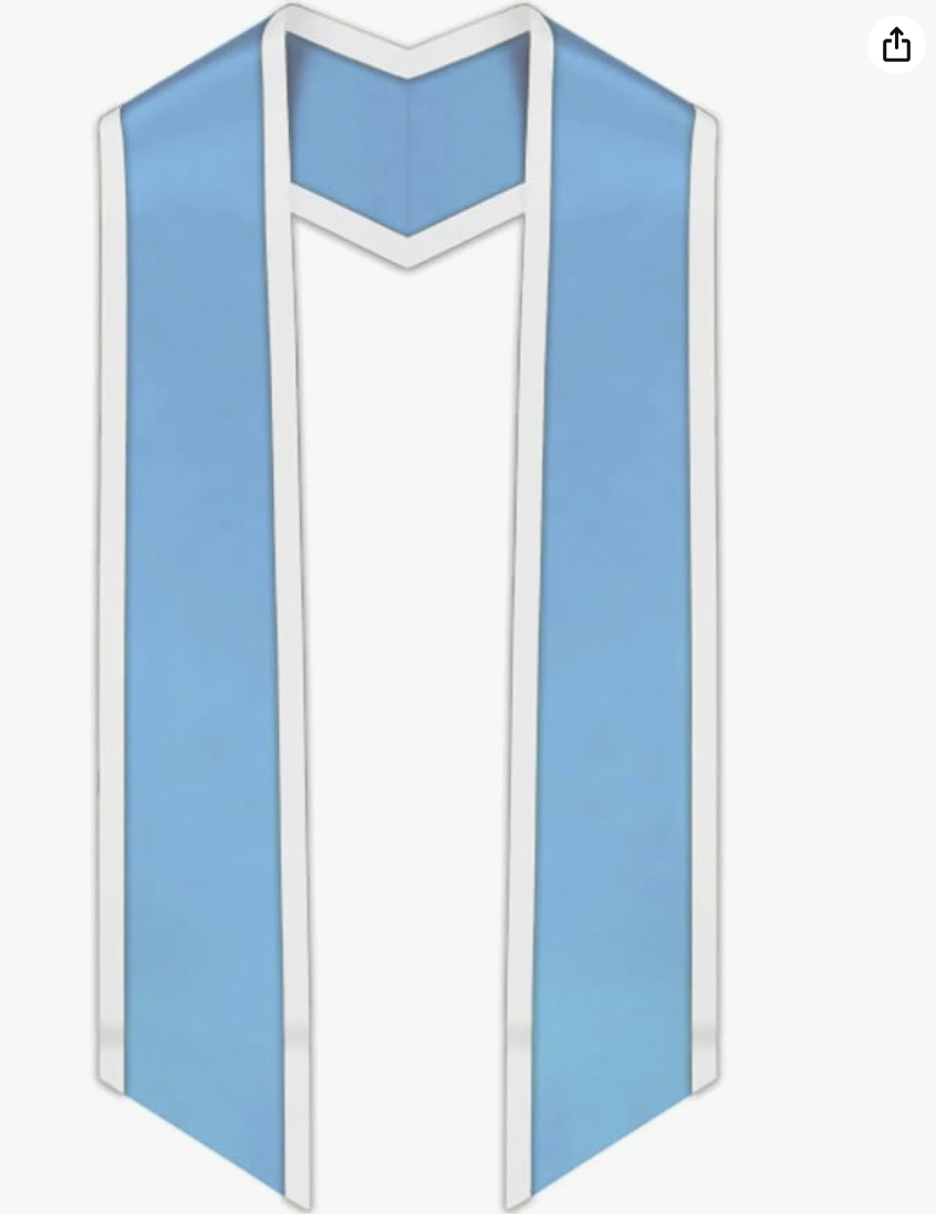 baby blue and white grad sash baby blue and white grad sash