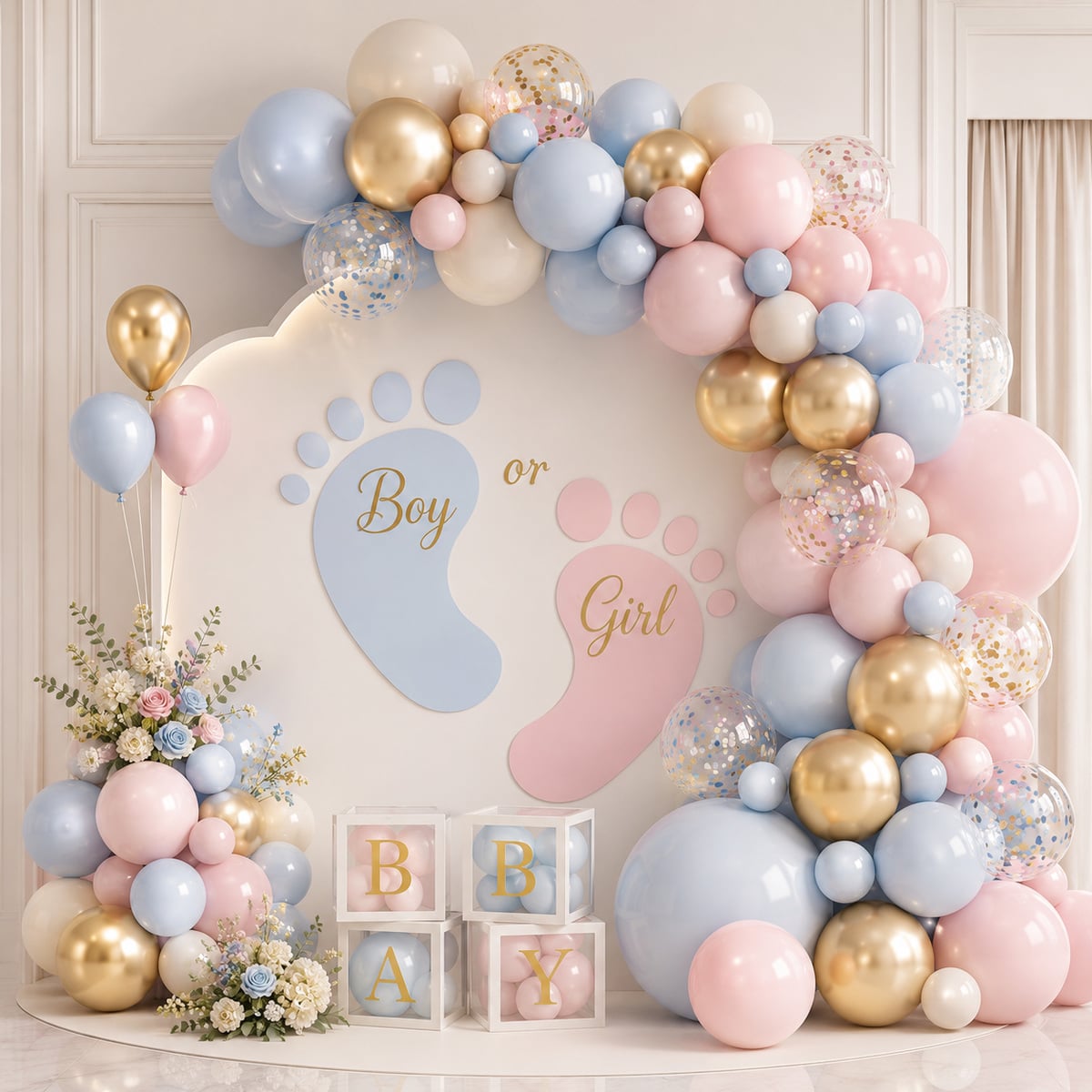 gender reveal backdrop