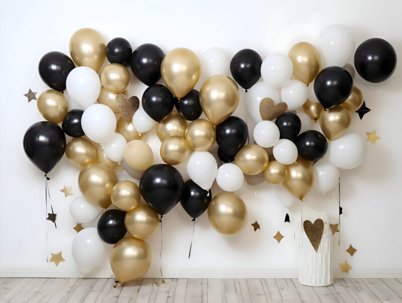 Black Gold Balloon Garland-7 customized cake smash