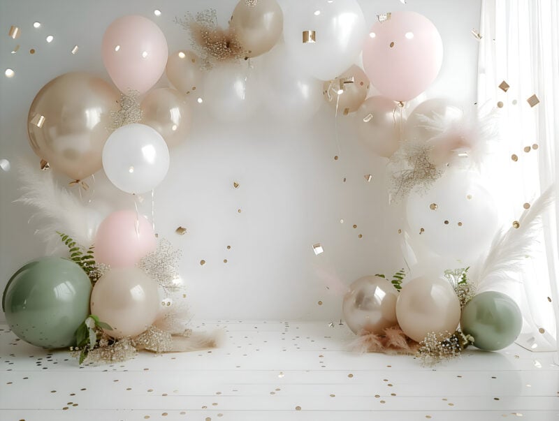 Romantic Balloon Arch-14 custom cake smash theme
